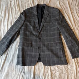 Men's Gray Plaid Blazer